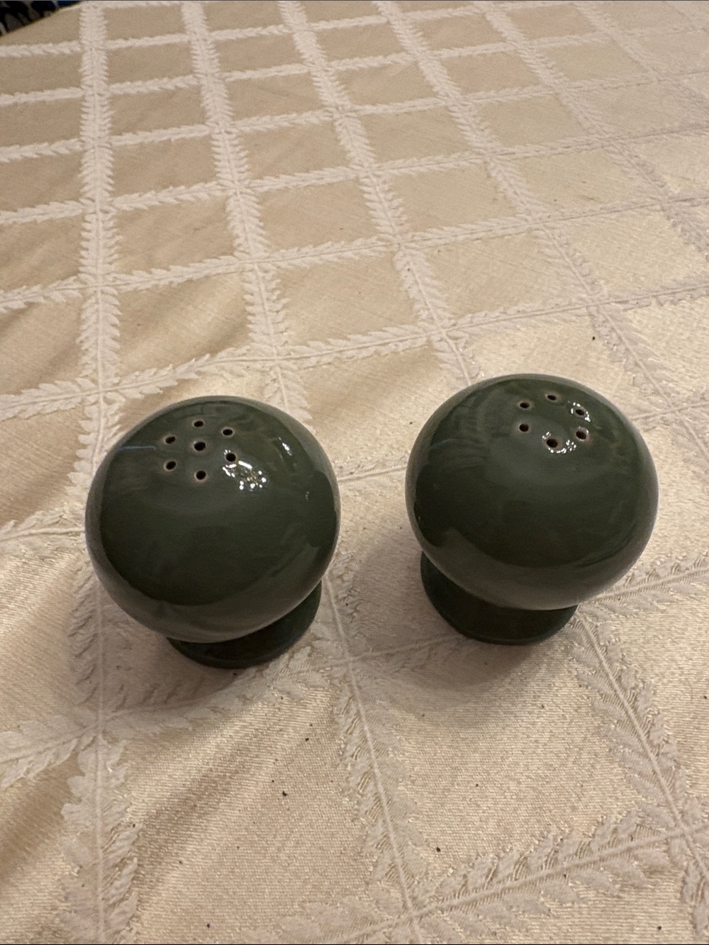 Retired Fiesta ware Ceramic Salt and Pepper Shakers – Sage Green
